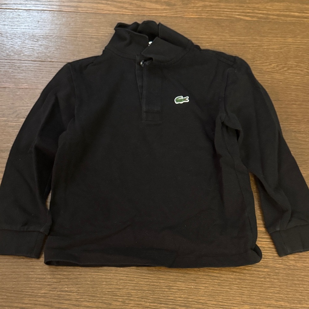 Kids Lacoste Black Pullover with Logo